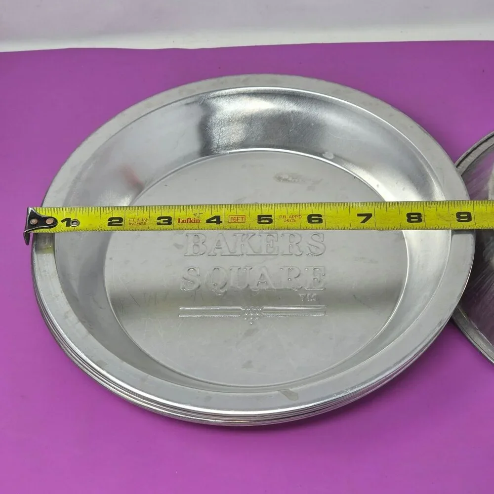 Set Of 6 Vintage Bakers Square Aluminum Pie Pans Embossed‎ Logo Durable Bakeware